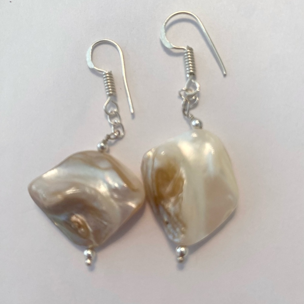 Blister Pearl beaded earrings.